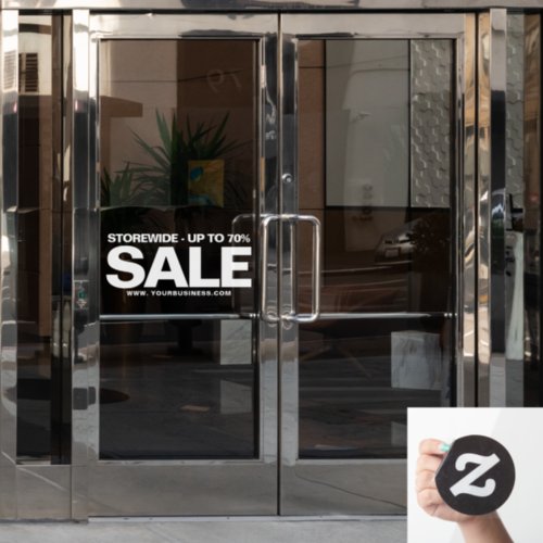 White Business Website Address Simple Sale  Window Cling