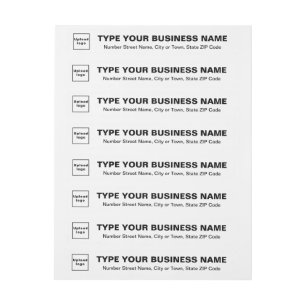 White Business Wrap Around Return Address Label