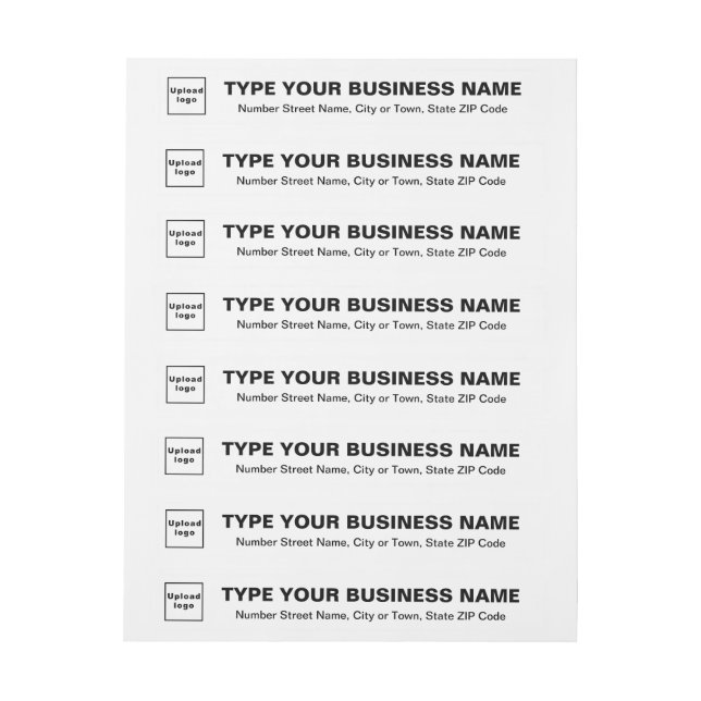 White Business Wrap Around Return Address Label (Sheet)