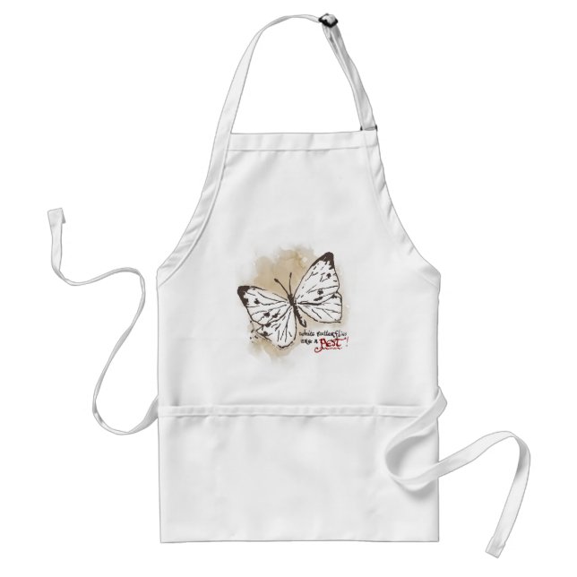 White Butterflies are a Pest Adult Apron (Front)