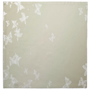 White Butterflies Cloth Napkin
