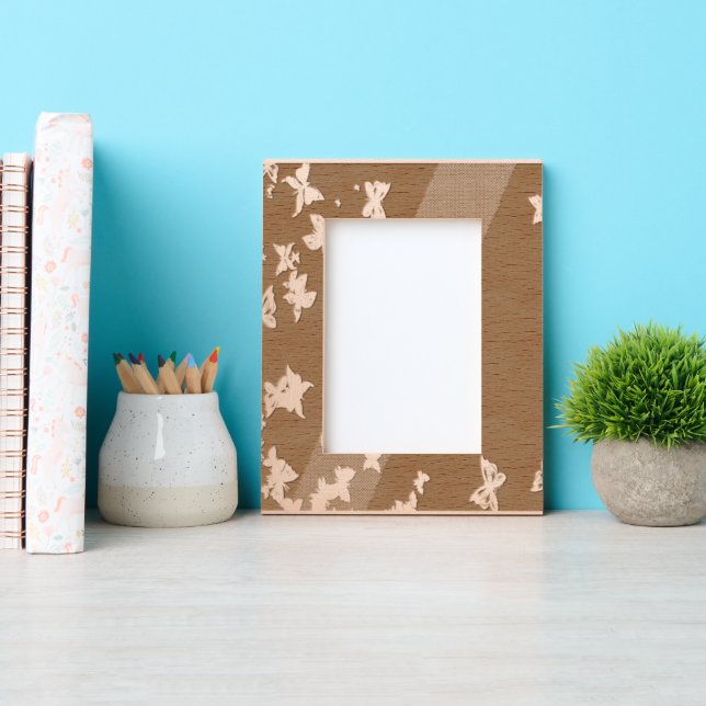 White Butterflies Engraved Frames (Front)