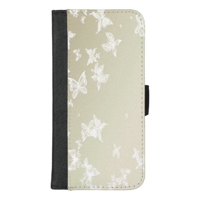 White Butterflies iPhone Wallet Case (Front)