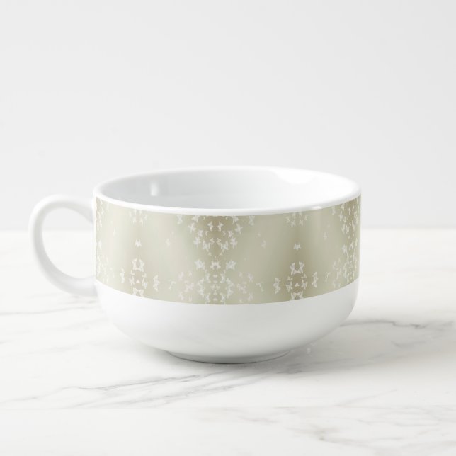 White Butterflies Soup Mug (Right)