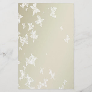 White Butterflies Stationery