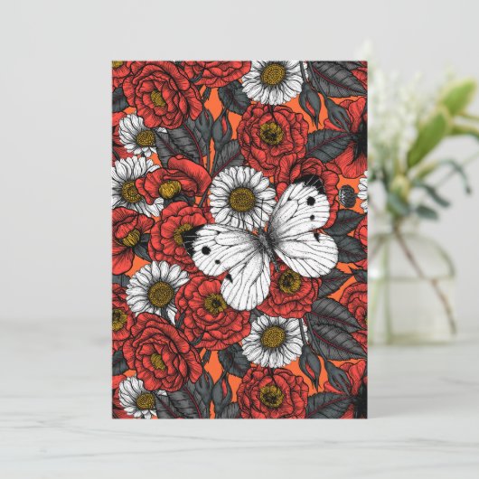 White butterfly and roses (Standing Front)