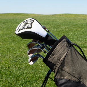 White Butterfly Design Golf Head Cover