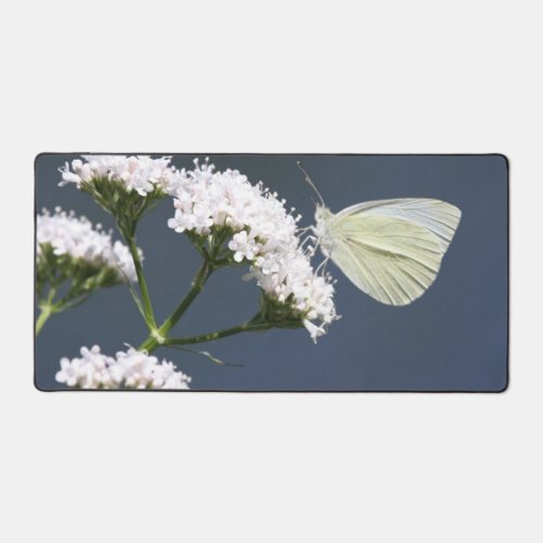 White Butterfly Desk Mat