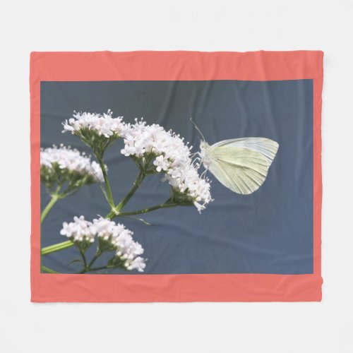 White Butterfly Fleece Blanket