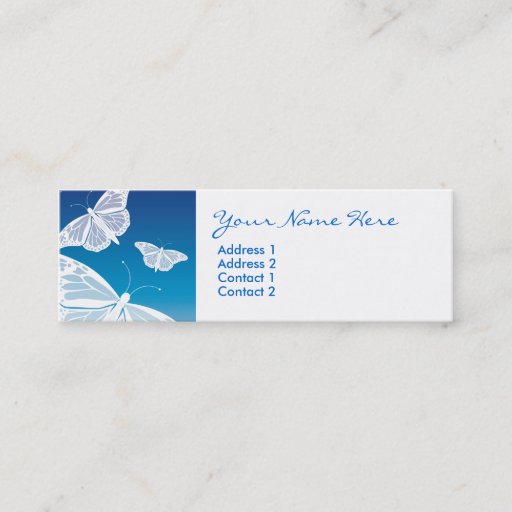Customizable White Butterfly Skinny Cards Business Card