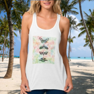 White Butterfly Tank Top – Retro, Cool & Edgy