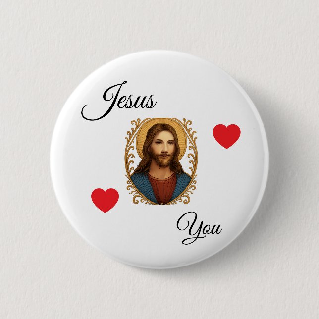 White Button - Jesus Loves You (Front)