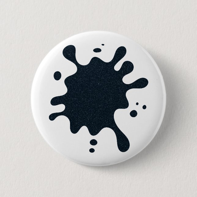 White Button with Ink Splash Design – Customizable (Front)