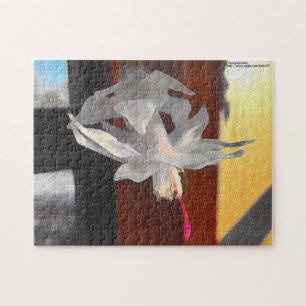White Cactus Flower Jigsaw Puzzle