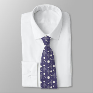 White Cactus Pattern Neck Tie
