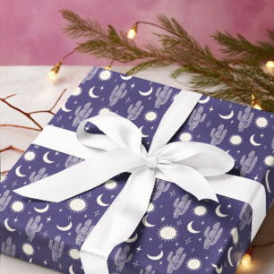 White Cactus Pattern Wrapping Paper