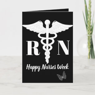 White Caduceus Happy Nurses Week Card