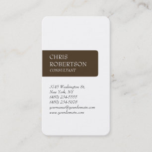 White Cafe Noir Rounded Corner Business Card