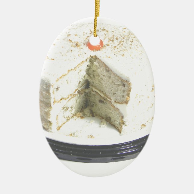 White Cake Ceramic Ornament (Front)