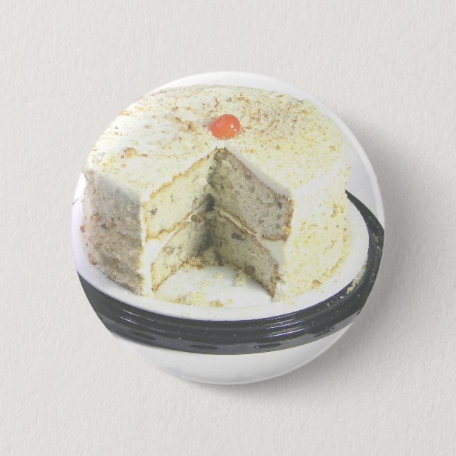 White Cake Pinback Button (Front)
