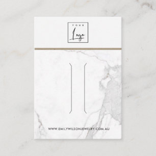 WHITE CALACATTA MARBLE TEXTURE HAIR CLIP DISPLAY BUSINESS CARD