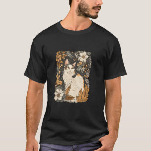 White Calico Cat Cottagecore Aesthetic Nature Whim T-Shirt