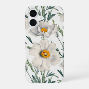 White California Tree Poppy Flowers Pattern iPhone 16 Case