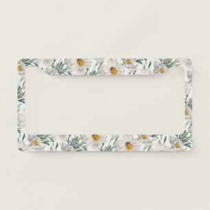 White California Tree Poppy Flowers Pattern License Plate Frame