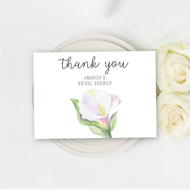 White calla - bridal shower thank you card (Creator Uploaded)