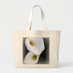 White Calla Lilies Canvas Grocery Tote