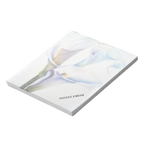 WHITE CALLA LILIES CUSTOMIZABLE NOTE PAD