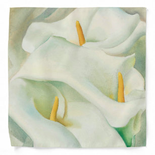 White calla lilies flower art Georgia O'Keeffe Bandana