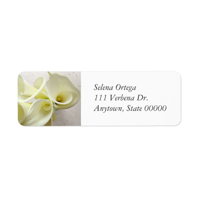 White calla lilies from above label (Front)