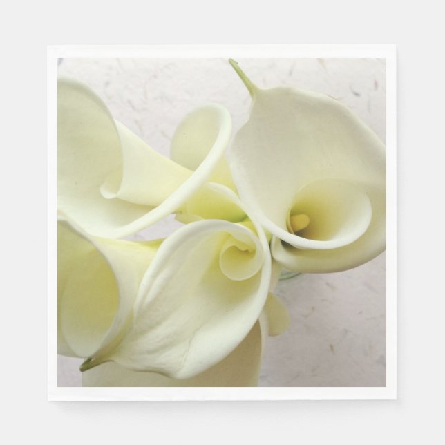 White calla lilies from above napkins (Front)