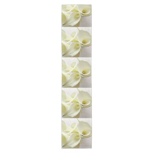 White calla lilies from above Table Runner