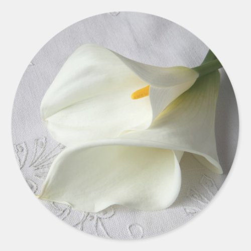 white calla lilies on decorative cloth stickers