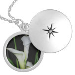 White Calla Lilies Silver Plated Necklace
