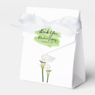 White Calla Lilies Watercolor Wedding Favor Boxes
