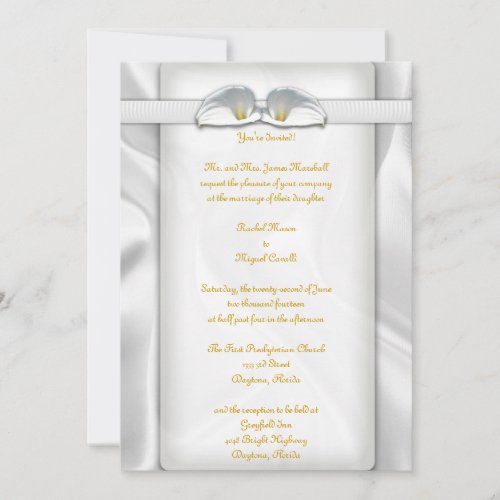 White Calla Lilly Invitations