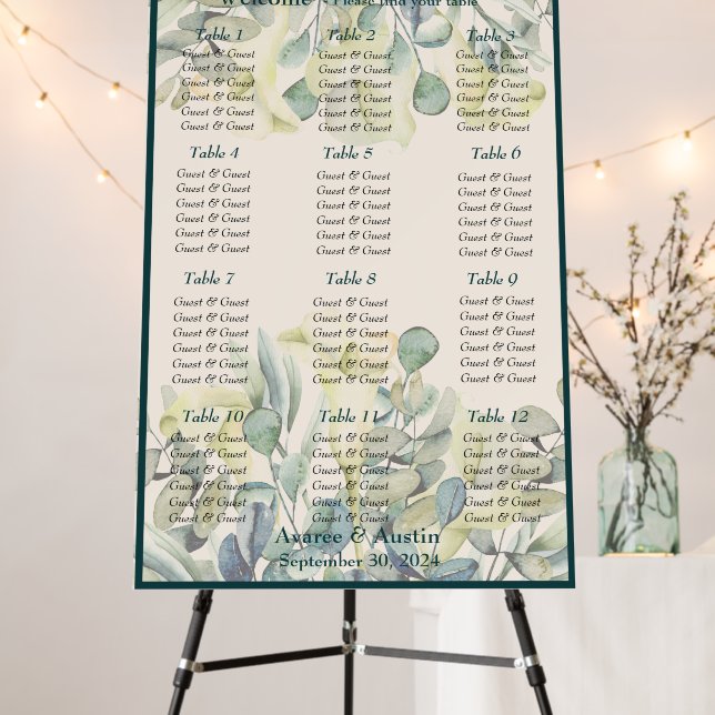 White Calla Lily and Eucalyptus  Foam Board (In Situ (Stand))