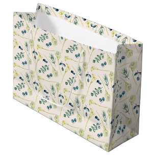 White Calla Lily and Eucalyptus  Large Gift Bag