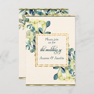 White Calla Lily and Eucalyptus  Save The Date