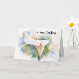 White Calla Lily Art Wedding Card