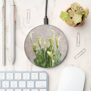 White Calla Lily Boquet Art Charger