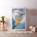 White Calla Lily Cheater Quilt Panel Fabric