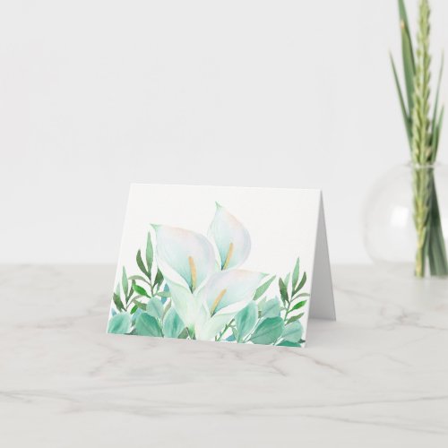 White Calla Lily Elegant Note Card