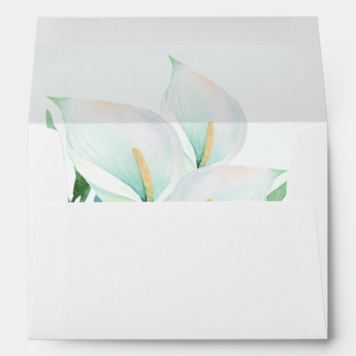 White Calla Lily Floral Envelope