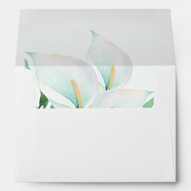 White Calla Lily Floral Envelope (Back (Bottom))