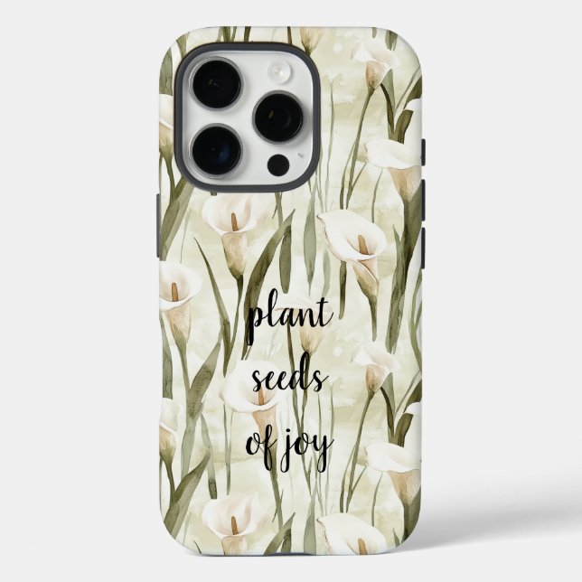 White Calla Lily Floral Joy Case-Mate iPhone Case (Back)