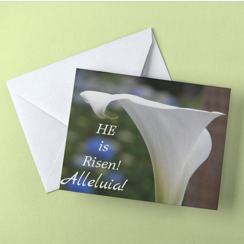 White Calla Lily Floral Religious Easter Holiday Card